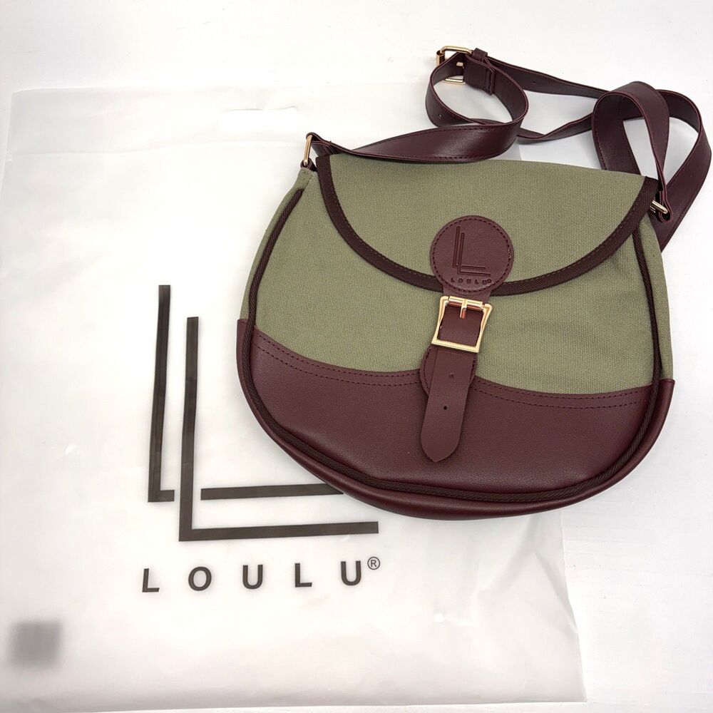 Loulou Crescent Crossbody Bag Purse Magnetic Closure Green Brown W/ Dust Bag New